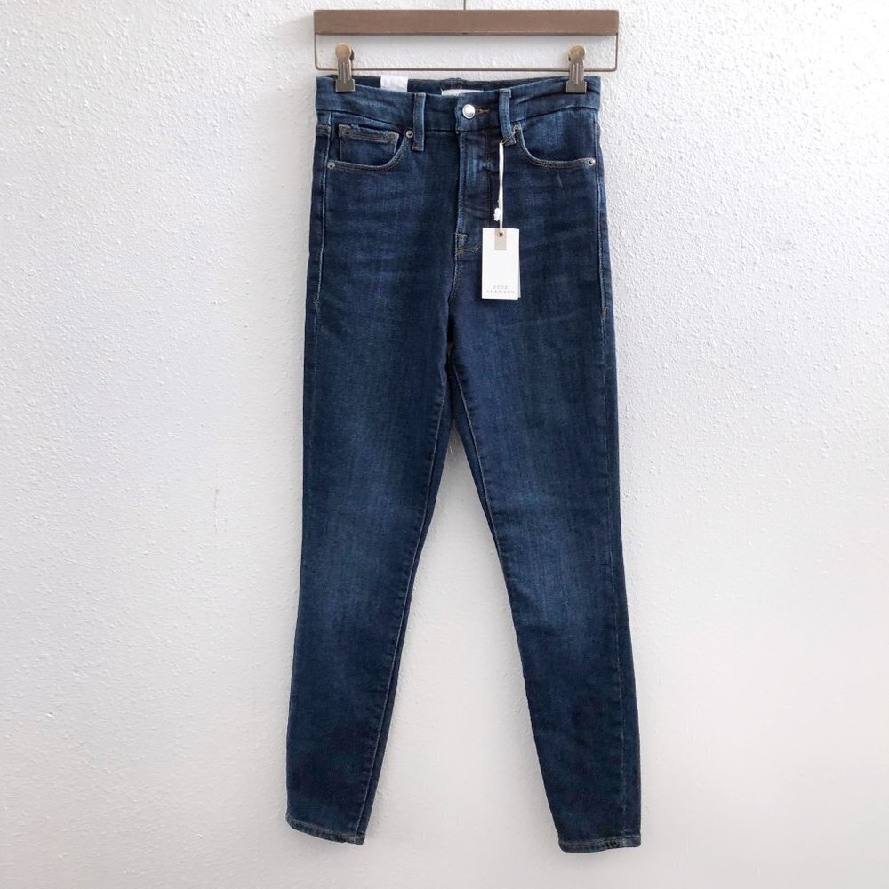 NWT GOOD AMERICAN Good Waist Distressed Back Pockets Size 25